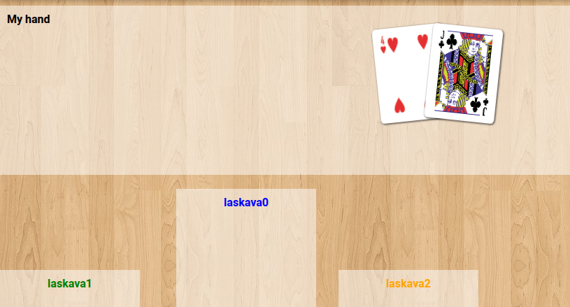 Display two cards in player's hand